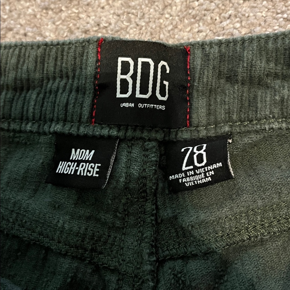 BDG Forest Green Corduroy Trousers - Picture 2 of 6